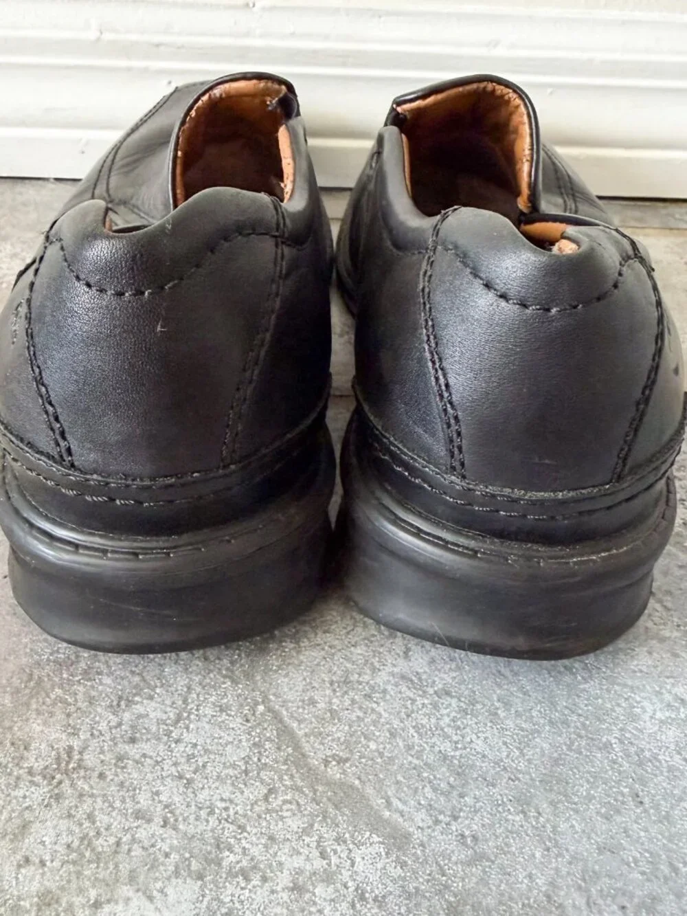 Clarks Mens Black Leather Slip On Loafers Comfort Casual Shoes 9M